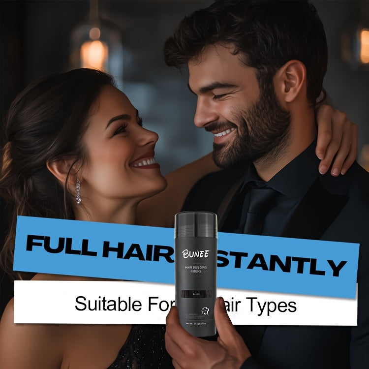 BUNEE Hair Building Fibers-Instant Thickening Powder for Thin Hair | Natural-Looking Volume & Density | Multi-Color Options to Match All Hair Shades | All-Day Hold, Washable & Non-Stain