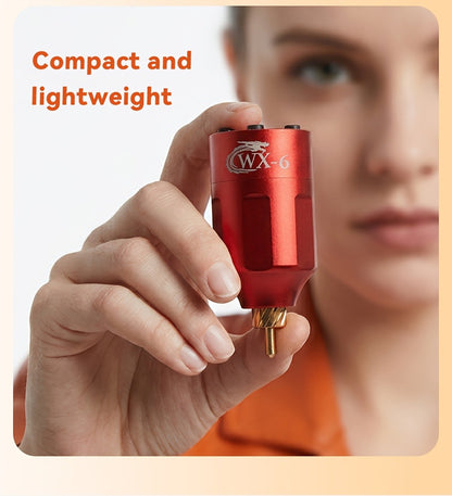 Tattoo Battery Wireless Power Supply Portable Rechargeable - LED Digital Display RCA DC Connector Coreless Motor for Rotary Tattoo Pen Machine Red Silver Black