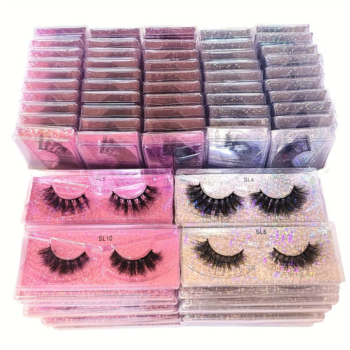 False Eyelashes 20 Pairs 5 Mix Styles Cat Eye Extra Thick Fluffy Natural Russian DD Curl Reusable Lightweight Lashes Multipack for Daily Wear Parties Long Curling