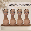 4pcs Female Mannequin Heads Suitable for Wigs, Hats, Necklace Display - Dolls for Salon, Beauty, Retail Store, Wig Shop - Wig Stand for Hairstyle Showcase & Training Practice