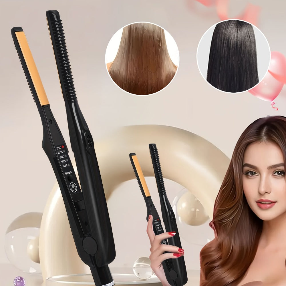 2-In-1 Hair Straightener Curling Iron, 4 Modes Adjustable - Fast Crimper Hair Tool, Root Crimper for Professional Salon, Wavy Hairstyle Hair Tools Holiday Gifts