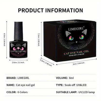 Cat Eye Magnetic Gel Nail Polish 0.27oz - Holographic Chameleon Flash Gel, Semi-Permanent Magnetic Sand Effect for Salon & Home Nail Art, UV LED Gel Varnish