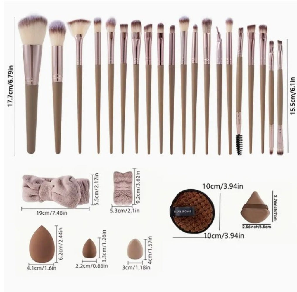 40/56pcs Complete Makeup Brush & Beauty Tool Combo - Soft Synthetic Fiber Brushes Suitable for /Normal Skin, Wood Handle, Foundation/Blush/Contouring/Eye/Powder Application - Ideal for Beginners & Pros (Affordable)