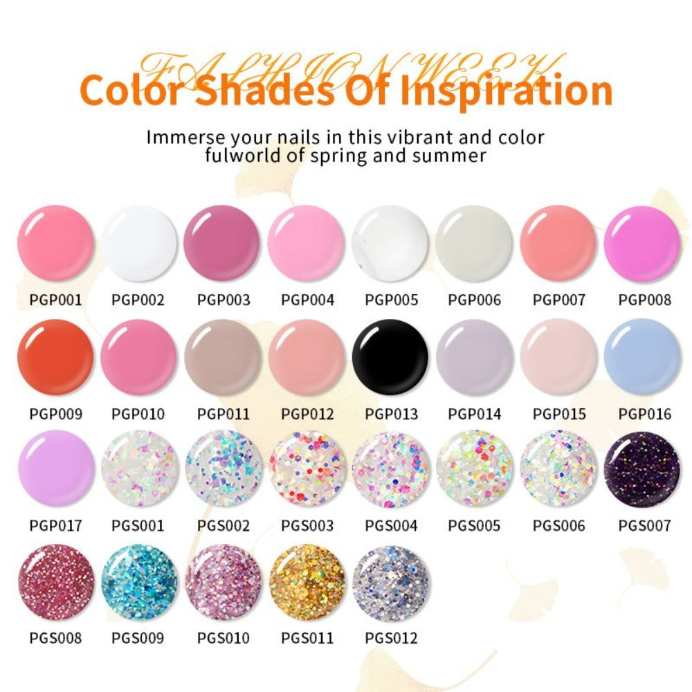 New Year 12 Colors Gel Nail Polish Kit with Nail Lamp Electric Nail Drill, 4 Colors Poly Extension Gel Nail, Nail Cutter, Nail Glitter, Top Coat Base Coat, Nail Art Design Gel Kit Valentine's Day Gift