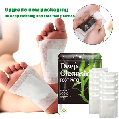 Foot Patches Detox Bamboo Vinegar Ginger Lavender Natural Plant Ingredients Deep Cleansing Moisturizing Foot Pads Massage Relaxing Foot Care Home Portable Health