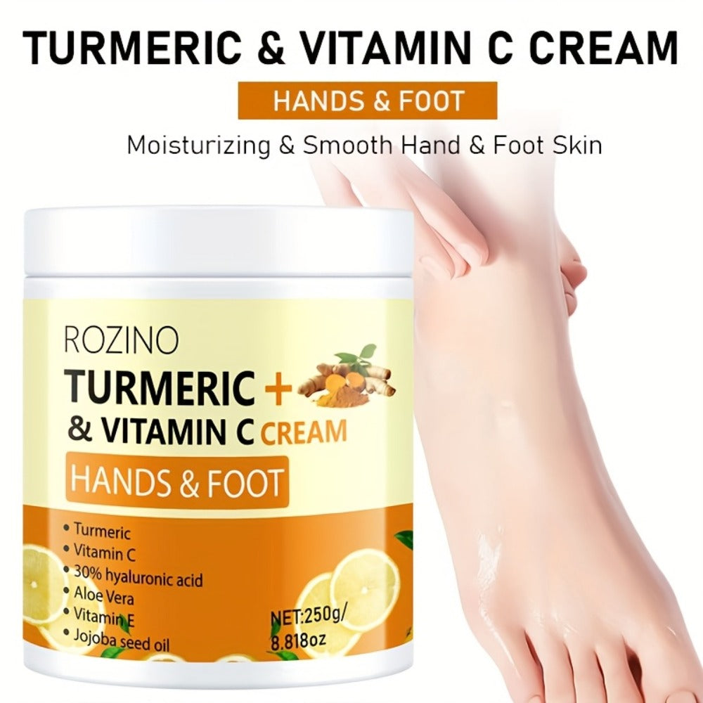 250g Turmeric Dry And Cracked Hand Foot Care Cream-Anti-Crack Cracking Cream Highly Hydrate Moisturize Light Beige, Light Beige Can Be Used On Dry Areas Such As Hands The Back Of Feet, Ankles Elbows Etc.suitable for Dry And Cracked Light Beige