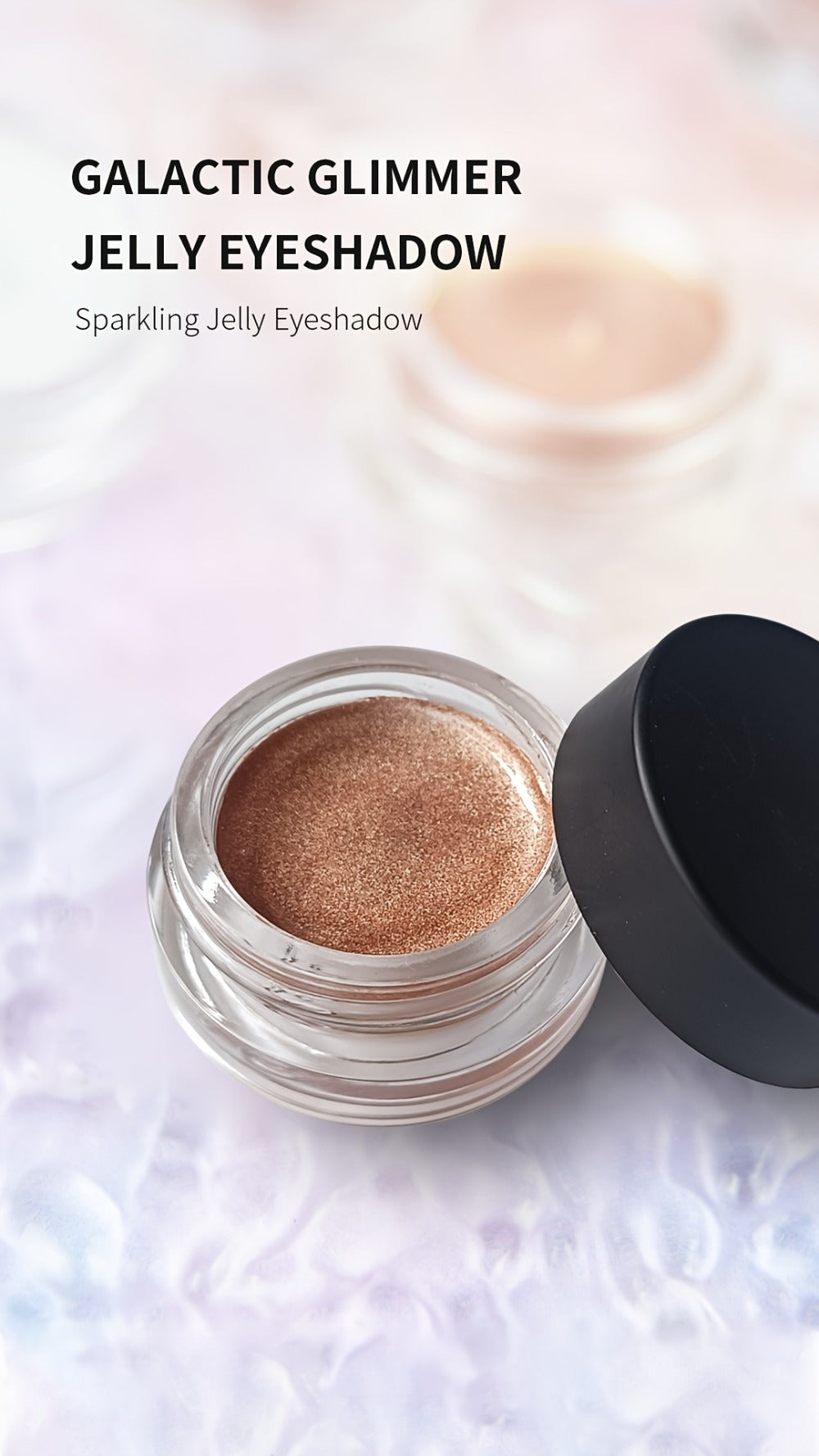 Jelly Eyeshadow 2pcs Shimmer Gel Single Color Sunset Copper High Gloss Long Lasting Fade Resistant Eye Makeup for Women Party Holiday Glam