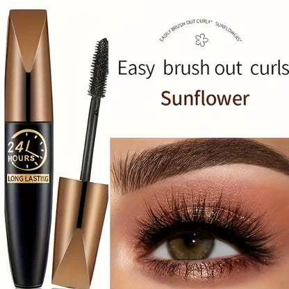 Mascara 8D Fiber Volume & Lengthening Smudge-Proof Waterproof Lash Enhancer, Long-Lasting Black Mascara Set with Eyeliner Pencil, Luxury Beauty Gift for Her
