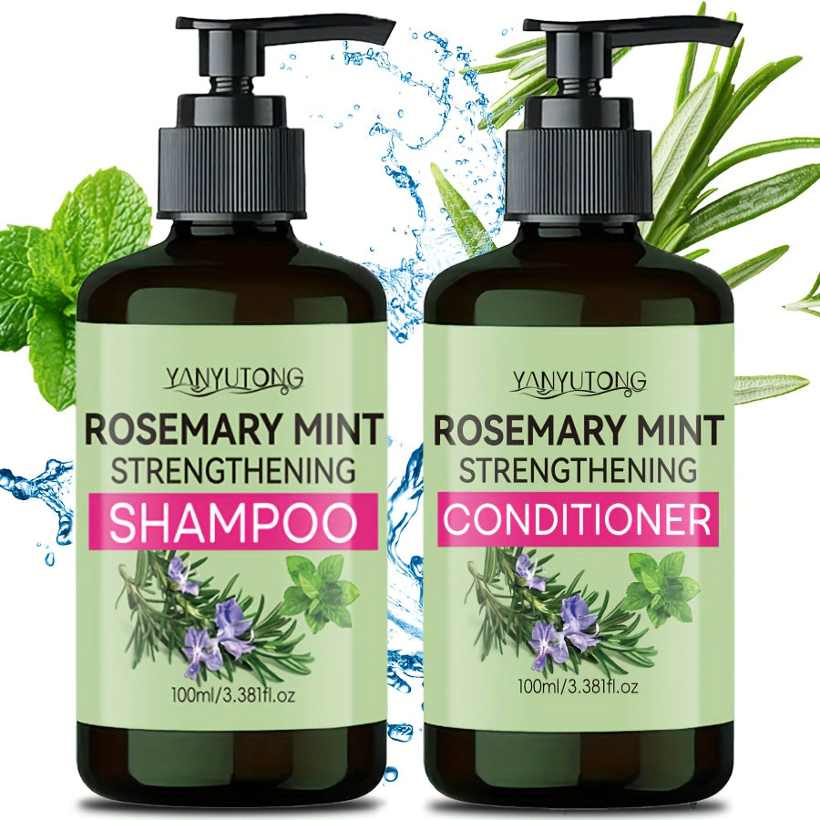 Rosemary Mint Shampoo & Conditioner with Rosemary Extract — Moisturizing, Strengthening Hair Care for All Hair Types, Unisex, Available as Shampoo, Conditioner or Set