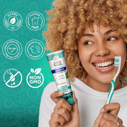 Whitening Toothpaste Fluoride Free with Hydroxyapatite Natural Teeth Whitening Toothpaste for Sensitive Teeth Stain Removal Fresh Breath Enamel Support Daily Oral Care