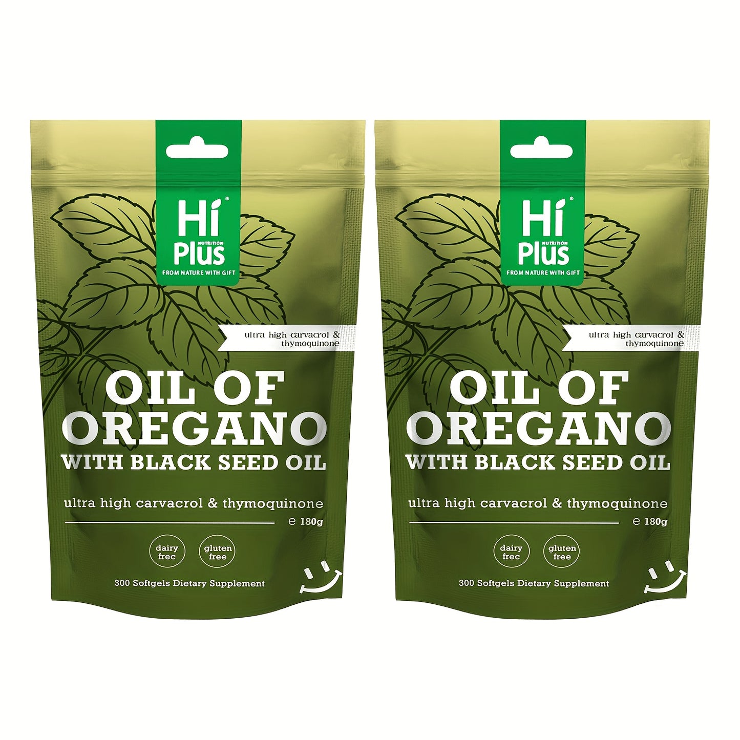 Oregano Oil & Black Seed Oil Softgels — 2-in-1 Immune Support Formula | 4x Strength Carvacrol 200mg | Plant-Based Antioxidant & Antimicrobial | 300 Capsules