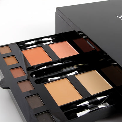 Makeup Palette Kit 190 Colors by MISS ROSE – 4-in-1 Full Face Set with Eyeshadow, Blush, Powder & Eyebrow, 8 Brushes & Mirror, Professional Makeup Kit for Women, Girls & Beginners