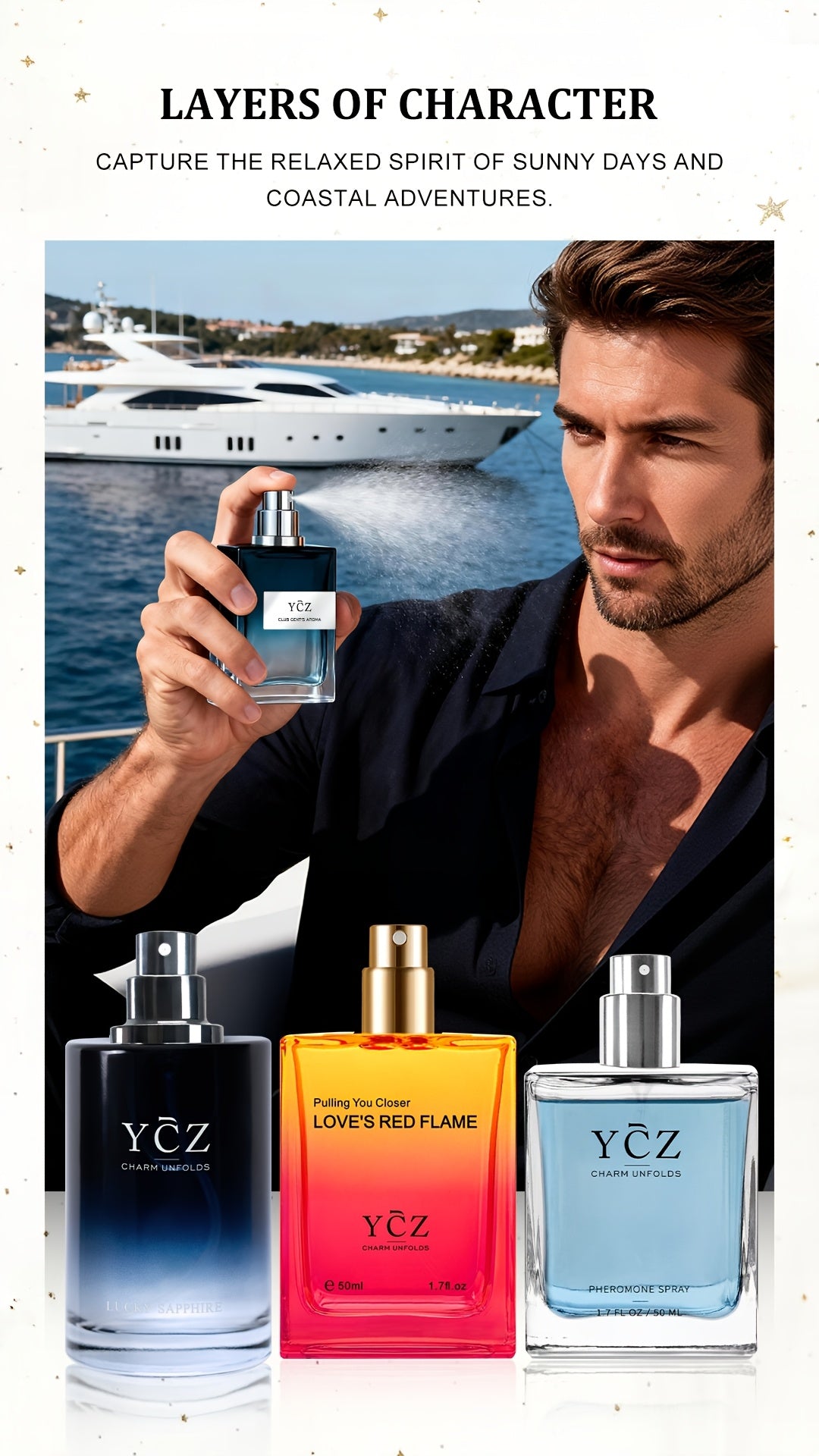 1.69 Oz/ 1.7/1.0 Fluid Ounces Of Men'S Fragrance - Sip Woody Notes, Orange Blossom, Leather And Mahogany Fusion, Elegant And Charming For Dinner Parties And Gatherings, Shaped Cut Bottle, Collector'S Fragrance, Thoughtful Father'S Day Gift, Festival