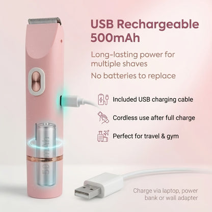 Electric Hair Trimmer for Women Dual Head Bikini Razor Face Body Shaver USB Rechargeable Multipurpose Hair Removal Tool Arms Legs Underarm