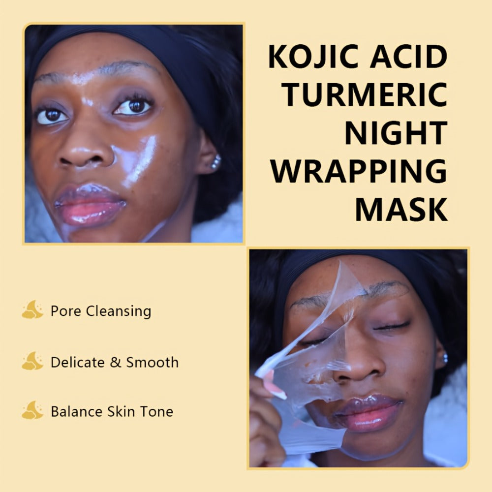 1 Box Of Golden Kojic Acid Turmeric VC Peeling Facial Mask - Oil Control, Deep Cleaning Of Sensitive Skin, Alcohol Free, Glycerin, Suitable for Daily Use And Holiday Gifts, Holiday Gift Facial Mask | Fashion Packaging | Moisturizing Facial Mask