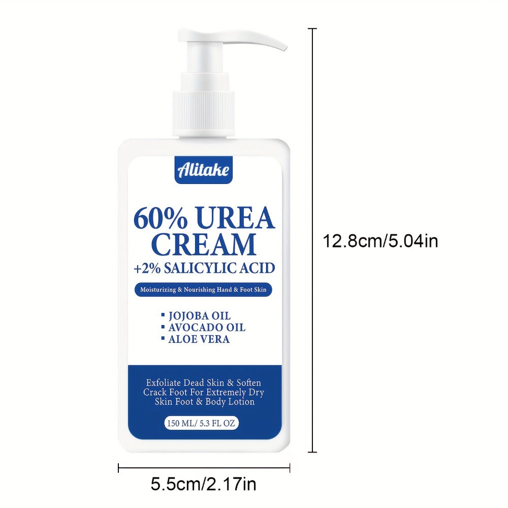 60% Urea Cream Foot Cream with 2% Salicylic Acid Natural Plant Extracts with Salicylic Acid, Shea Butter And Avocado Oil - Moisturizer for Dry Knees, Elbows, Hands And Heels, The Perfect Gift, Gift for Mom. Gifts for Women, Local Warehouse