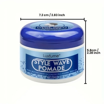 Wave Pomade for Men — Strong Hold Non-Greasy Hair Styling Cream for 360 Waves & Layered Waves, Silky Shine Matte Finish, Natural Wave Grease for Soft Touchable Waves