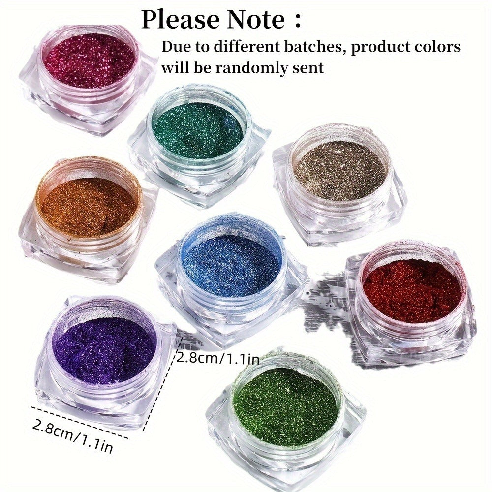 Nail Powder Set 36 Colors Chrome Holographic Glitter Nail Art Pigment Dust Kit for Gel Nails Acrylic Manicure Decoration