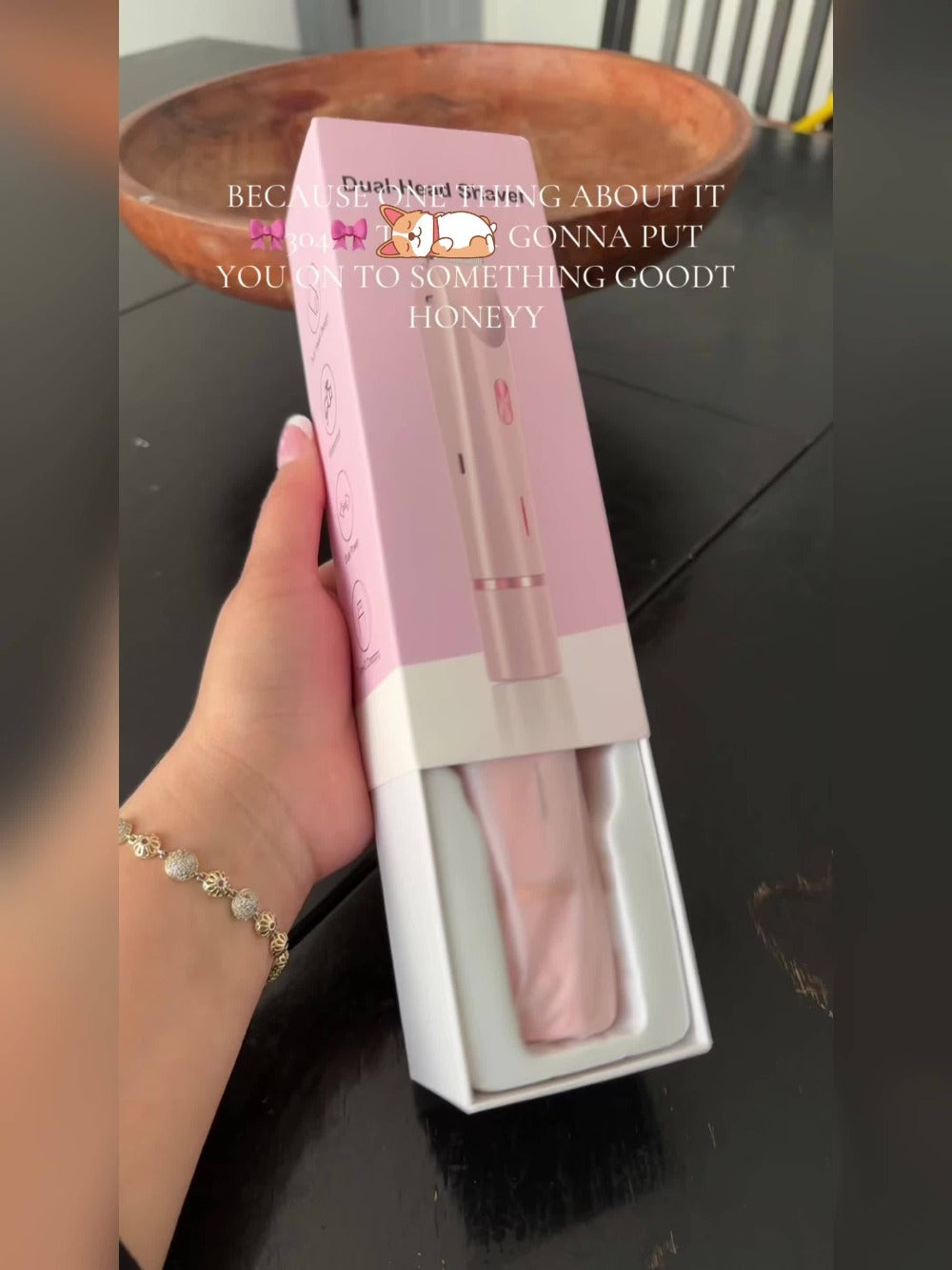 2in 1 Pink Dual Head Bikini Trimmer Women Electric Shaver, IPX7 Waterproof Wet & Dry Use Body Hair Trimmer and Facial Hair Remover for Bikini Underarm Leg Arm Body Face