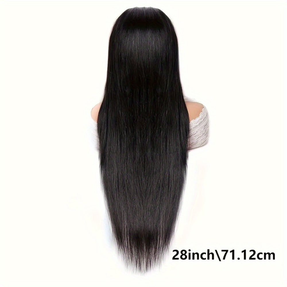 6x4.5 HD Lace Put On and Go Wig Human Hair Straight Glueless 250% Density Pre-Plucked Pre-Cut Pre-Bleached Knots Transparent Lace Front Wig 22-36 Inch Women