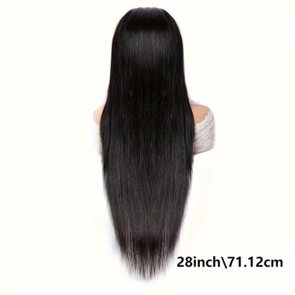 6x4.5 HD Lace Put On and Go Wig Human Hair Straight Glueless 250% Density Pre-Plucked Pre-Cut Pre-Bleached Knots Transparent Lace Front Wig 22-36 Inch Women