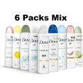 6 Pack Dove Woman Mix Spray 150 ml 5 fl oz Each Variants