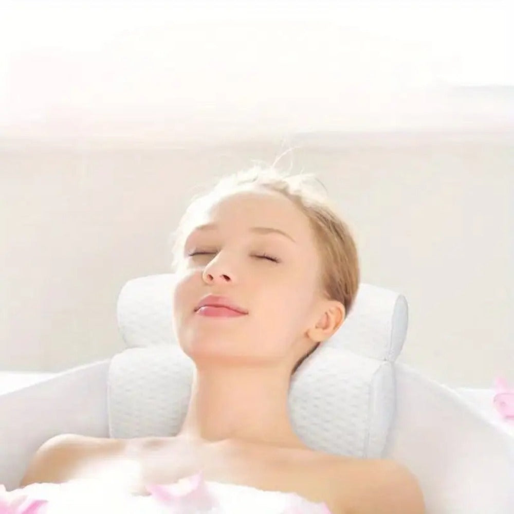 Bathtub Anti-Slip Pillow, Spa Bath Pillow with Anti-Slip Suction Cups, Neck And Back Support, Bathroom Additions, Bathtub/Bathroom Supplies