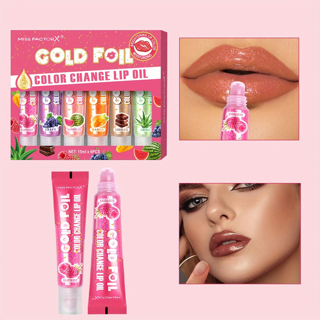 6 Fragrance Changing Color Lip Balm Valentine'S Day Gift Set 0.51oz X 6pcs Deep Moisturizing And Hydrating Brightening Lip Color Glossy Shiny Different Colors