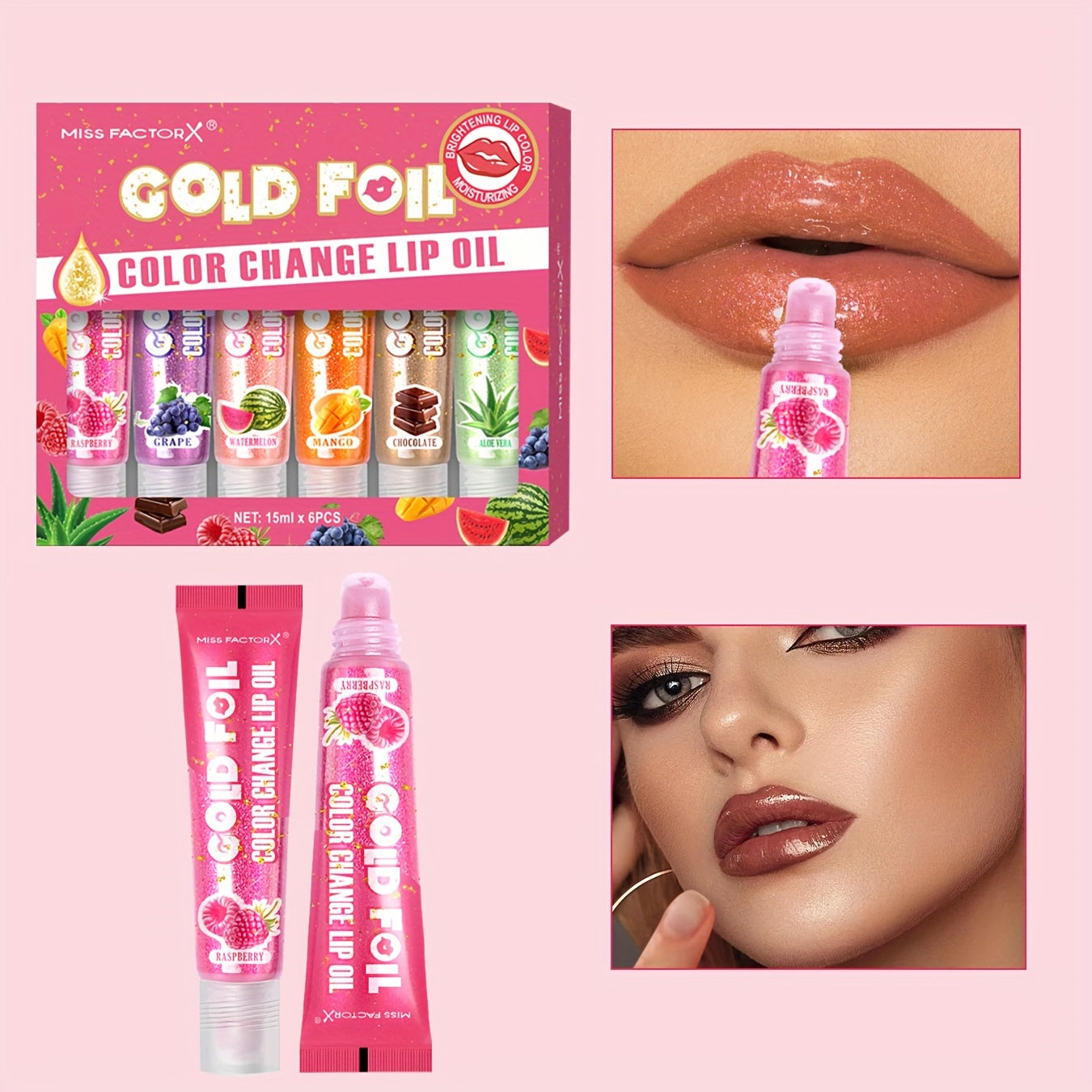 6 Fragrance Changing Color Lip Balm Valentine'S Day Gift Set 0.51oz X 6pcs Deep Moisturizing And Hydrating Brightening Lip Color Glossy Shiny Different Colors