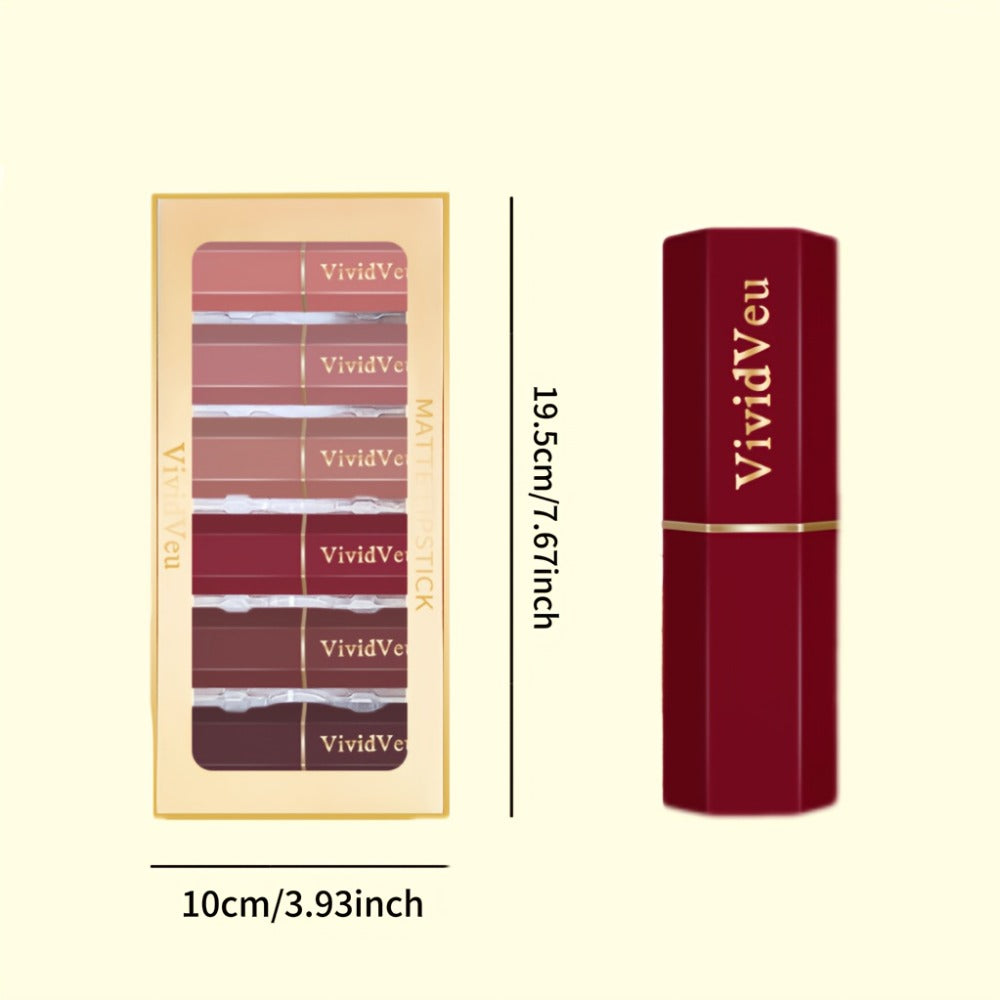 Cream Lipstick Set 6 Colors - Long Lasting Moisturizing Lip Color for All Skin Tones, Everyday & Party Makeup, Perfect Women's Gift