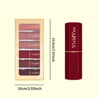 Cream Lipstick Set 6 Colors - Long Lasting Moisturizing Lip Color for All Skin Tones, Everyday & Party Makeup, Perfect Women's Gift