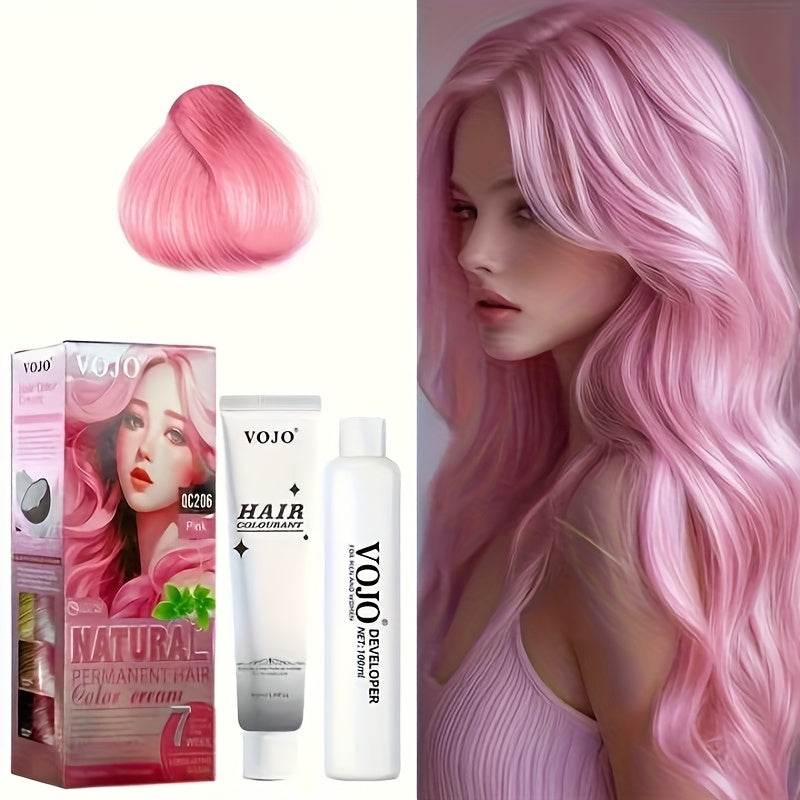 12-Color Permanent Hair Dye Kit with Developer & Applicator Tools - Long-Lasting Vibrant Shades (Pink, Silvery, Golden, Blue, Brown, Purple, Black, Red, White, Green, Yellow