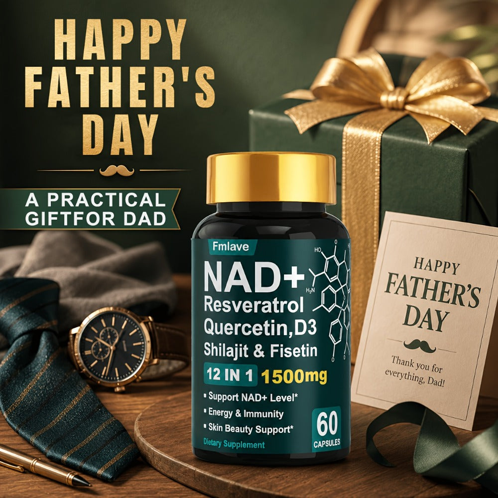 [NAD+YOUTH BOTTLE] 1500mg Per Serving] 12in 1 NAD+YOUTH BOTTLE- Extract With Nature Plants, Containing Nicotinamide Riboside, Quercetin, Support To Be Younger, Immune & Energy & Focus For Man & Women & Adult, 60 Capsules