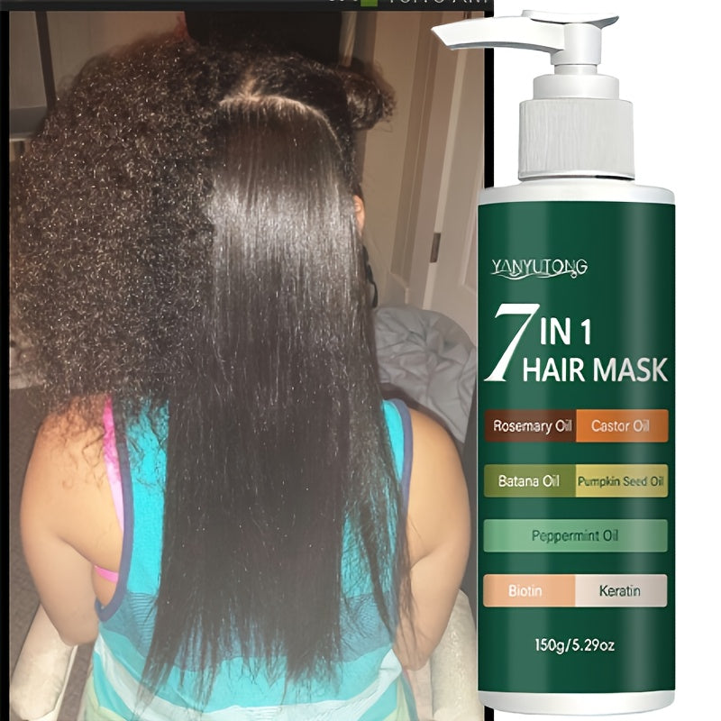 150g 7-in-1 Hair Care Mask, Containing Batana, Rosemary And Other Ingredients, Prevents Breakage, Softens And Moisturizes, Increases Shine, Suitable for Dry And Damaged Hair, Makes Hair Healthier, Suitable for All Hair Types.