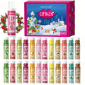 [Christmas Lip Balm Set] 24pcs/Box Christmas Theme Gift Lip Balm Set | Plant Fragrance, Long-lasting Moisturizing, Brightening Lip Color, Suitable for Men and Women, New Year Party Gift for Women