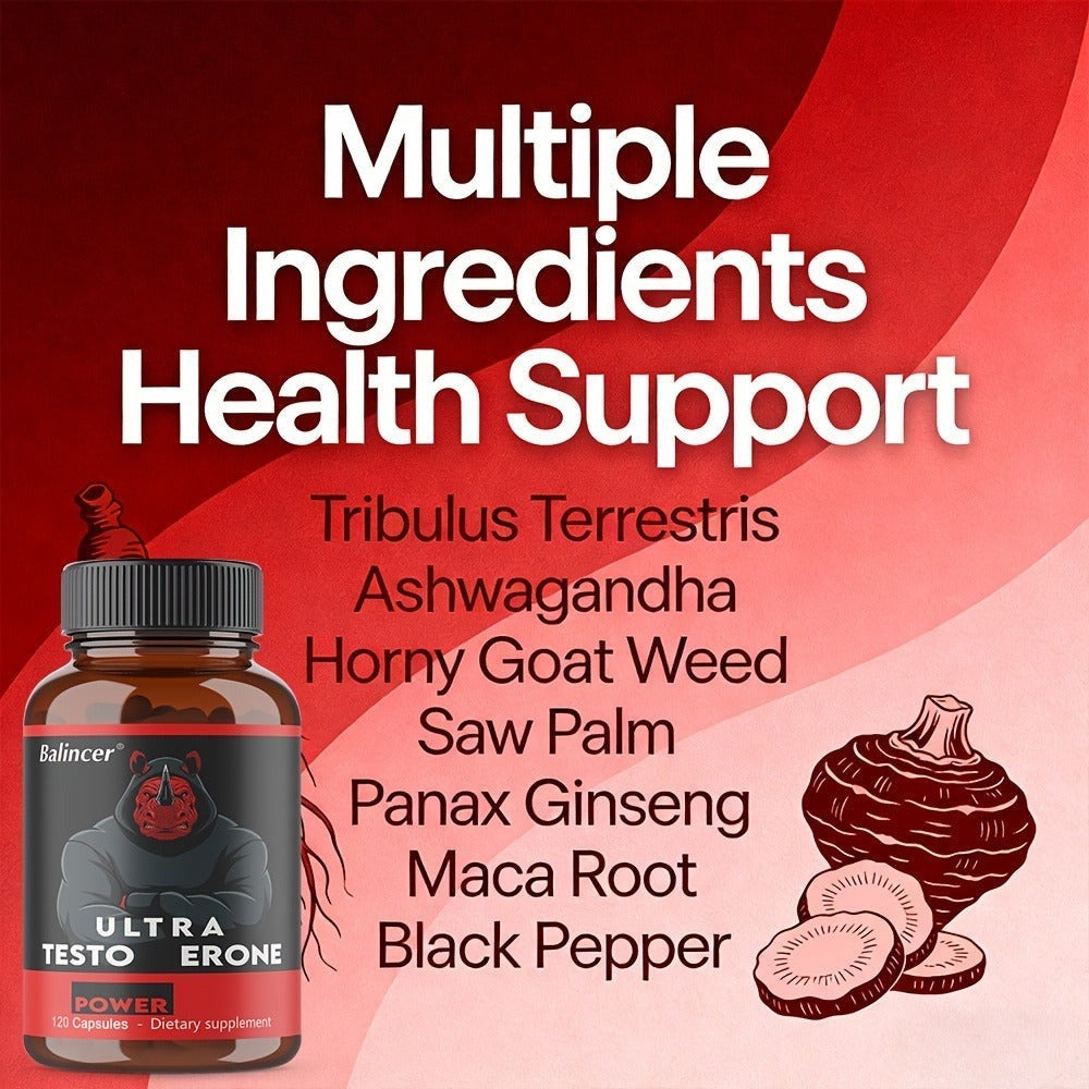 Bovine Blood Capsules - Premium Dietary Supplement - Contains Ingredients Such As Maca Root And Saw Palmetto Berries - Supports Overall Health And Daily Vitality - 120 Capsules