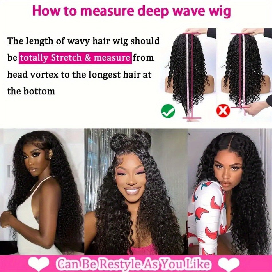 Wear And Use These Glueless Human Hair Wigs That Are Pre-Plucked And Pre-Cut, Featuring a 13X4 HD Deep Wave Lace Closure with 250 Density, Designed for Easy Wear Without Glue, Perfect for Beginners in a Natural Shade