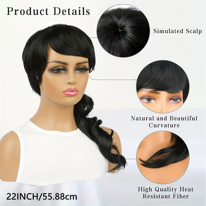Deep Wave Wig Synthetic Long Hair 150% Density — Voluminous Curly Rose Net Cap Wig in Golden Brown Black, 22 & 24 Inch Easy Style for Women Parties Festivals Daily Wear