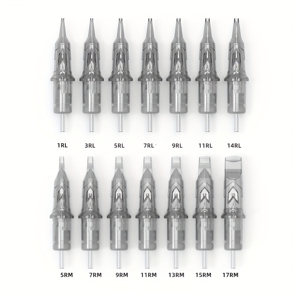 Tattoo Cartridge Needles Mixed Sizes Set — XNET X-RAY Round Liner Round Shader Curved Magnum, Safety Membrane, EO Gas Sterilized, 316L Stainless Steel, 20pcs/Box