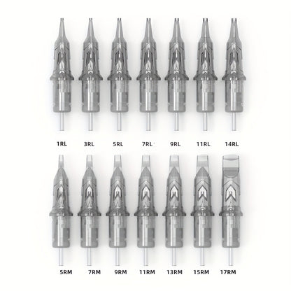 Tattoo Cartridge Needles Mixed Sizes Set — XNET X-RAY Round Liner Round Shader Curved Magnum, Safety Membrane, EO Gas Sterilized, 316L Stainless Steel, 20pcs/Box