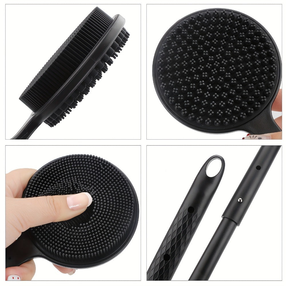 Extendable Shower Cleaner - Soft, Adjustable Long-Handled Bath Brush, Oversized, Lightweight, Ergonomically Designed, Gentle Back Cleaner for Thorough Cleaning, Tub Scrubbing Brush, Soft Bristles, Sanitary Material, Exfoliating, Skincare
