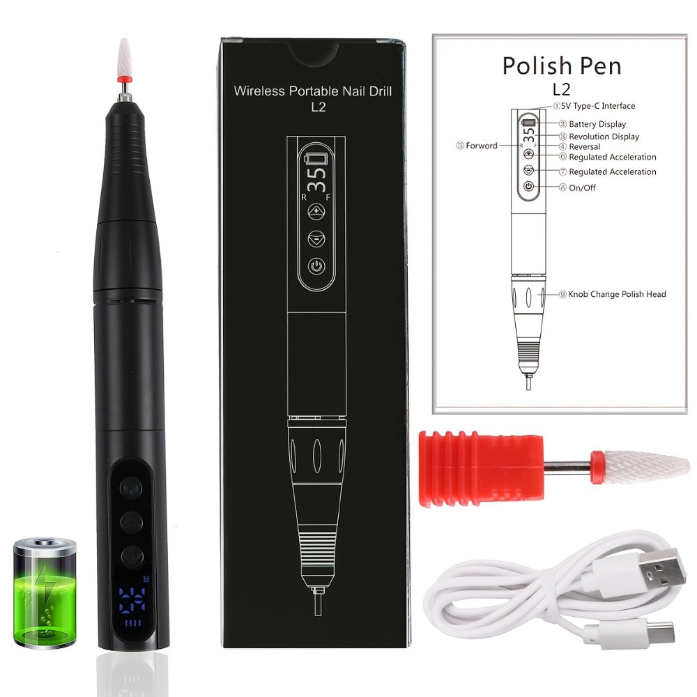 Professional 35, 000RPM Electric Nail Drill - Portable, Rechargeable, Low Noise, Suitable for Manicure And Pedicure - USB Powered, Gift for Mother's Day Gift