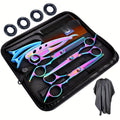 16PCS 6.0" Professional Hair Cutting Scissors - High Screw Diagonal Tail For Precise Flat Cuts, Bangs, And Thinning - Includes Styling Accessories And Tools For Salon-Quality Results Hair Cut Blending Salon Scissor For Men Women