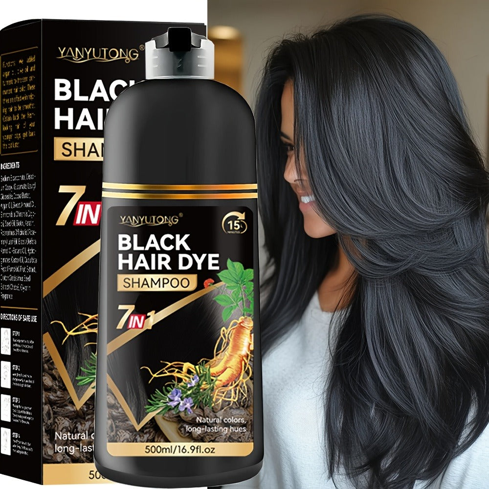 16.91oz Hair Dye Shampoo, Natural Plant Pigments, Safe for Hair, Quickly Covers Gray Hair, Available In Black, Red, Brown, Dark Brown, And Chestnut Brown, Halloween Gift, Christmas Present Valentine's Day Gift.