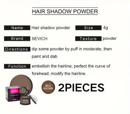 Hairline Powder Root Touch Up — Instantly Conceals Thinning Hair, Gray Roots & Hair Loss, Hair Shadow Topper for All Hair Types, 13 Shades 2/3pcs Kit