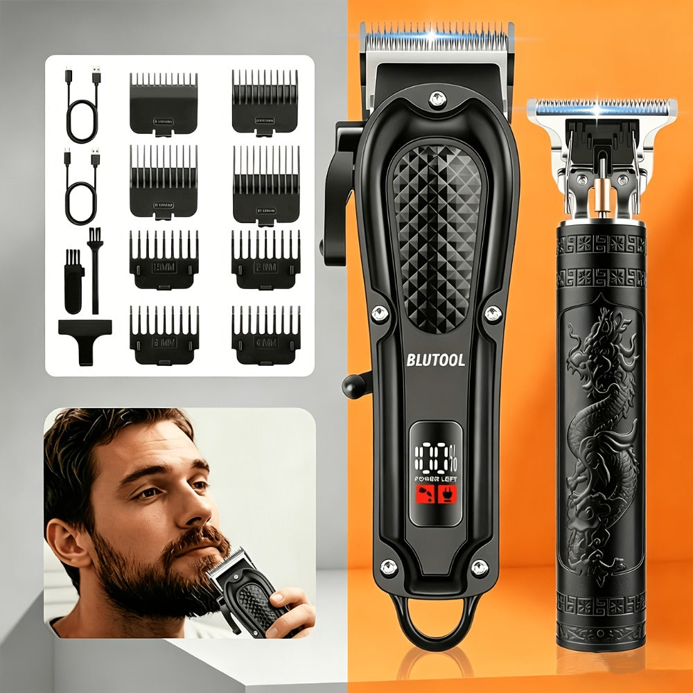 [Gifts for Men] 2pcs/4pcs Men's Cordless Hair Clipper Kits with USB Electric Hair Trimmer Suitable for, Travel, Barber Tools for Haircutting, Gifts for Men, Husbands, Boyfriends, Car Use, USB- Barber Kits