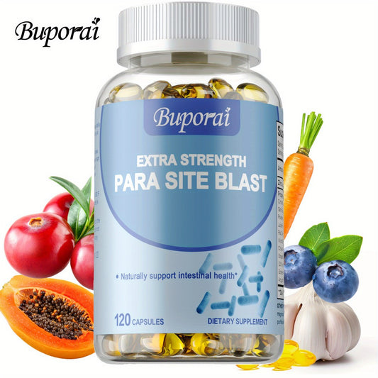 Para Site Blast - with Cranberry, Garlic, Black Walnut Hull, Wormwood, Supports Digestive, Liver & Gut, Gut Health Intestine Supplement, Premium Formula - 120pcs