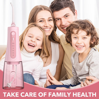 Water Dental Flosser Oral Irrigator — 5 Modes, 6 Tips, IPX7 Waterproof, 350ml Cordless Rechargeable Water Flosser for Braces, Bridges, Travel & Home Teeth Cleaning