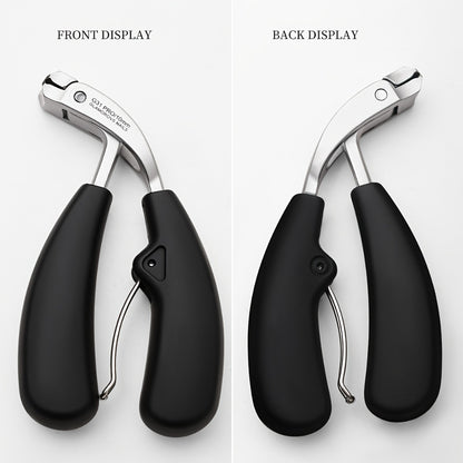 Nail Clippers Set for Thick Nails Heavy Duty 2-Piece — Professional Stainless Steel Toenail Clippers for Men, Elderly & Seniors, Concave Tilted Arc Blade, Splash-Proof Precision Trimming, Ergonomic Black Handle Kit