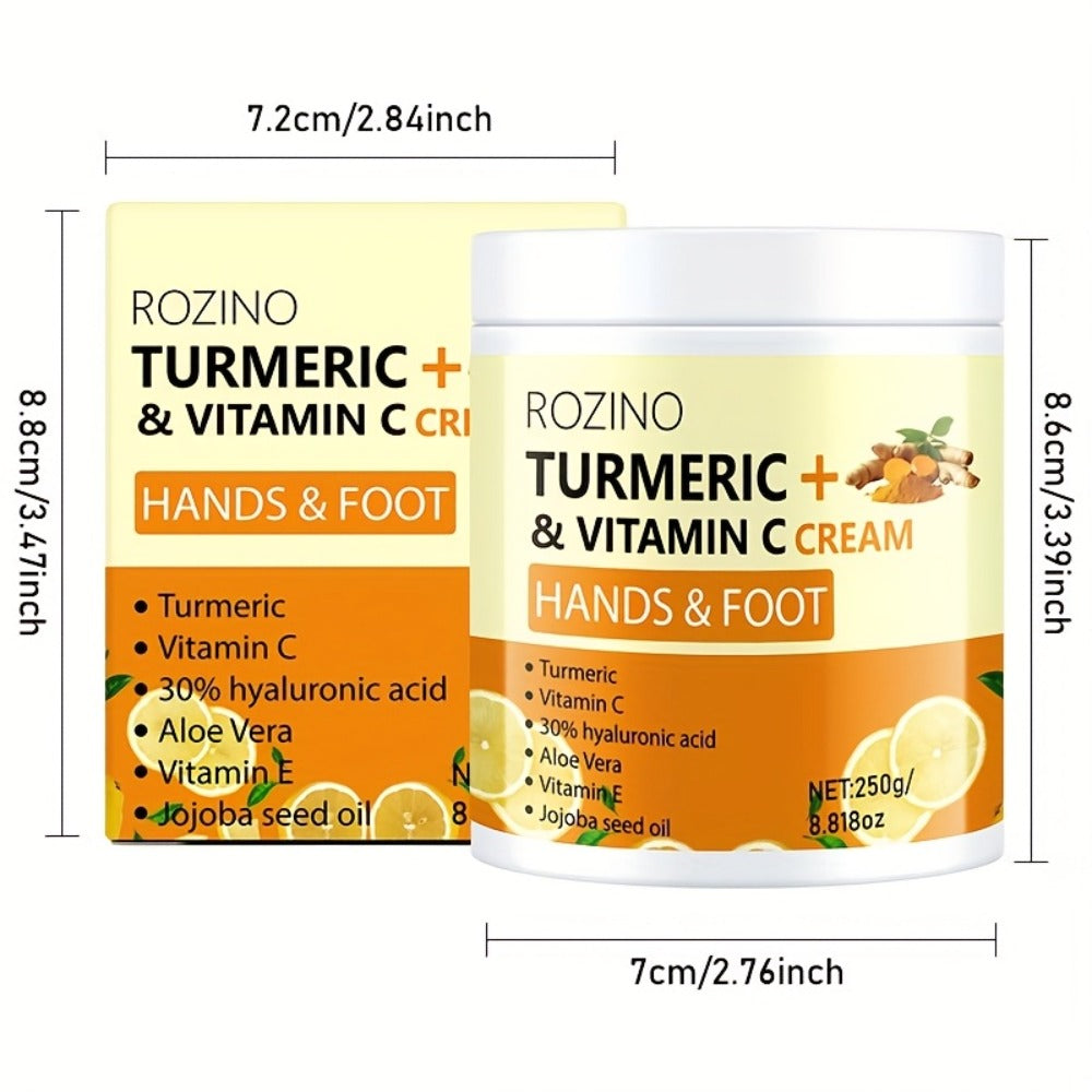 250g Turmeric Dry And Cracked Hand Foot Care Cream-Anti-Crack Cracking Cream Highly Hydrate Moisturize Light Beige, Light Beige Can Be Used On Dry Areas Such As Hands The Back Of Feet, Ankles Elbows Etc.suitable for Dry And Cracked Light Beige